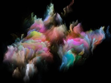 Boyama Uzay serisi. Üç boyutlu canlı bulutlu oluşumlar. Sanat, hayal gücü, yaratıcılık ve eğitim konusunda soyutlama.