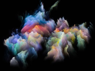 Boyama Uzay serisi. Üç boyutlu canlı bulutlu oluşumlar. Sanat, hayal gücü, yaratıcılık ve eğitim konusunda soyutlama.