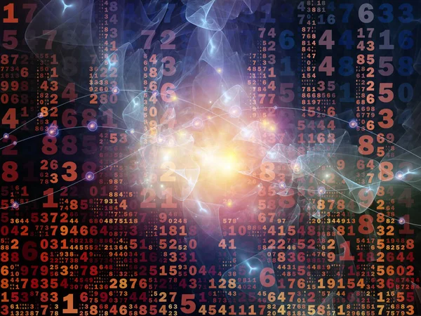 Sayıların, fraktal zarların ve ışıkların dijital teknoloji ve iletişim konularındaki 3 boyutlu çizimi