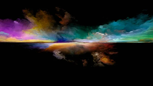永遠の空 パースペイントシリーズ イラスト 創造性と想像力のプロジェクトのための背景として機能する雲 ライト 地平線の背景デザイン — ストック写真
