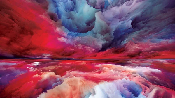 虹の悟り 現実逃避シリーズ 風景画 想像力 創造性 芸術に関連するシュールな日の出の色とテクスチャの相互作用 — ストック写真