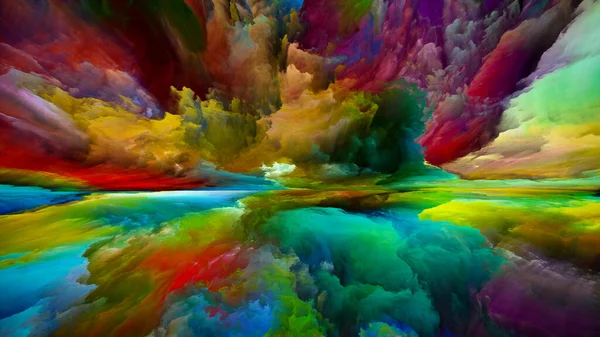 Paysage Paradis Série Color Dreams Disposition Peinture Des Textures Des — Photo