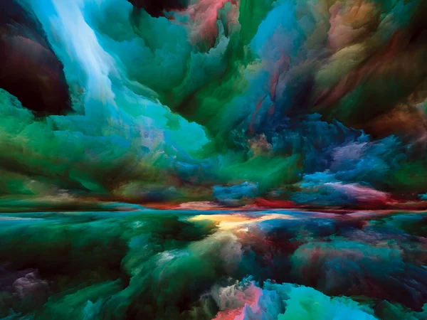 Regenboog Landschap Nooit Wereld Series Zien Achtergrond Bestaande Uit Kleuren — Stockfoto