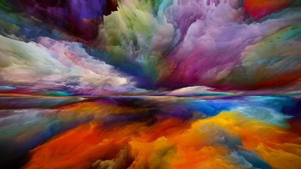 Vistas of Color. Escape to Reality series. Backdrop of  surreal sunset sunrise colors and textures to complement designs on the subject of landscape painting, imagination, creativity and art