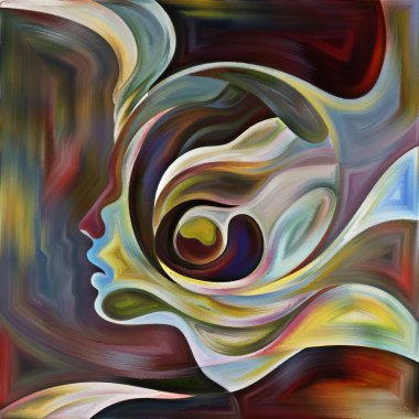 Hayalet Akımı. Colors In Us serisi. İnsan siluetlerinin arka plan kompozisyonu, sanat dokuları ve renkleri yaşam, drama, şiir ve algı konularında etkileşime girer