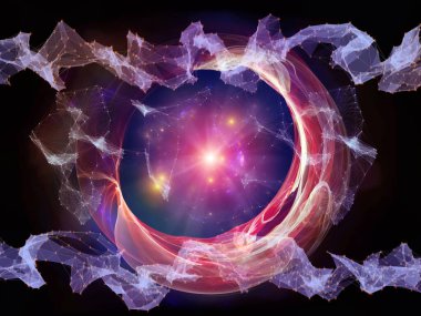 Dijital web dizisi. Modern bilim, teknoloji ve eğitim konularındaki çizgi ve düğümler ağı.