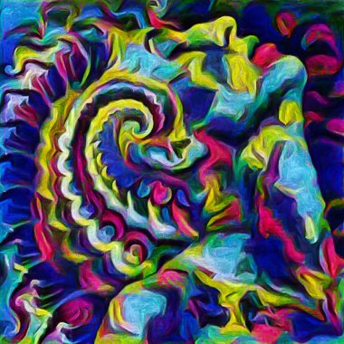 Inner Vision serisi. Zihin, sanat ve iç dünya projeleri için soyut dijital boya portresinden oluşan arkaplan.