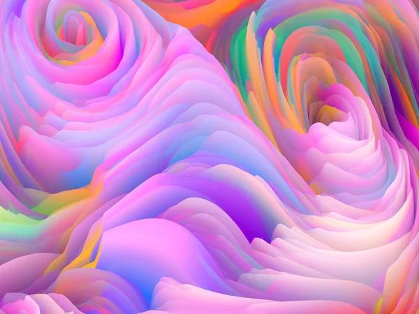 彩色风暴系列 三维渲染充满活力的虚拟泡沫漩涡 作为艺术和设计主题的墙纸或背景 — 图库照片