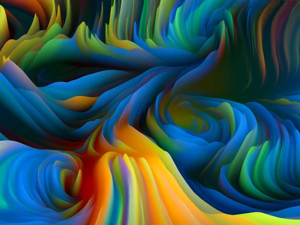 Zkroucené Odstíny Série Dimensional Wave Souhra Vířící Barevné Textury Vykreslování — Stock fotografie