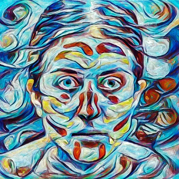 Серия Раскрасок Дизайн Фона Человеческого Лица Цвета Краски Работ Уму — стоковое фото