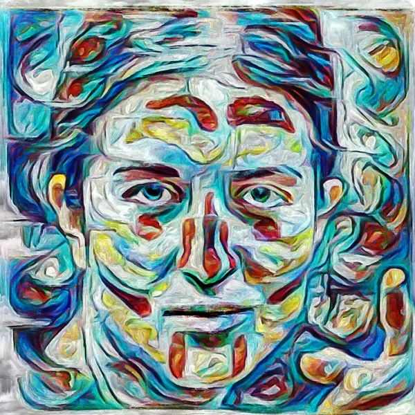 Розмальовки Серії Аранжування Людського Обличчя Кольорів Фарби Тему Розуму Психічних — стокове фото