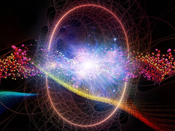 Μοριακή Διαστημική Σειρά Απεικόνιση Φράκταλ Πλέγματα Μοριακές Δομές Και Φώτα — Φωτογραφία Αρχείου