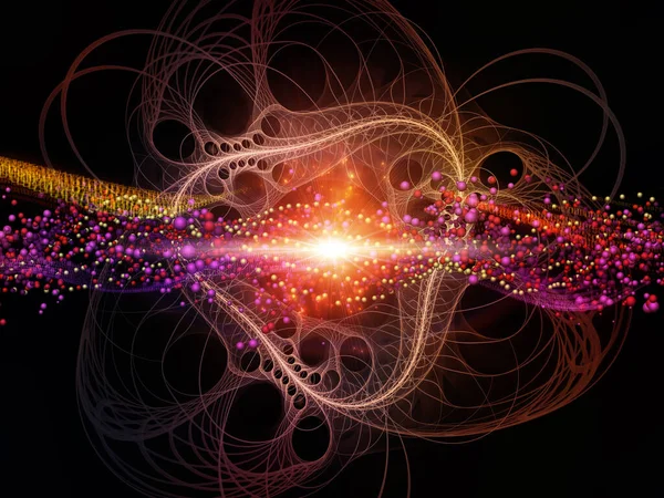 Molekulare Raumfahrt Illustration Fraktaler Gitter Molekularer Strukturen Und Lichter Zum — Stockfoto