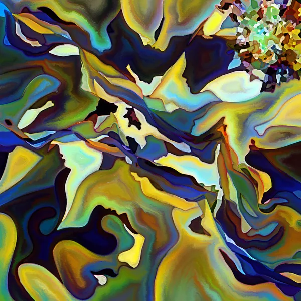 Versnipperde Self Serie Menselijk Gezicht Schetst Organische Kleurpatronen Compositie Onderwerp — Stockfoto