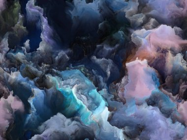 Uzaylı gezegeninin çalkantılı atmosferini andıran organik fraktal boya dokusu.