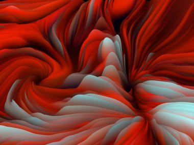 Yüzey bükülmesi. Boyutsal Dalga serisi. Girdap Rengi Dokusundan oluşan soyut bir arkaplan. Sanat, yaratıcılık ve tasarım temasında 3 boyutlu türbülans oluşturma