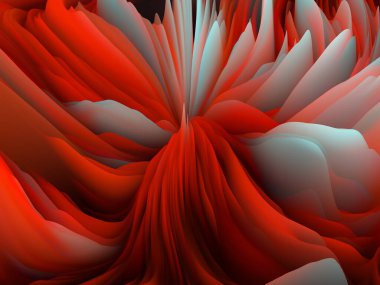 Yüzey bükülmesi. Boyutsal Dalga serisi. Dönen Renk Dokusunun bileşimi. Sanat, yaratıcılık ve tasarım için bir metafor olarak gelişigüzel türbülans oluşturulması