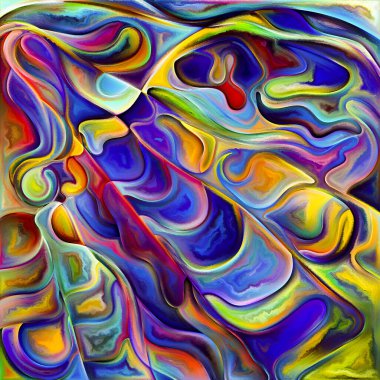 Işık dalgaları serisi. Yaratıcılık, hayal gücü ve sanat konularındaki dalgalı renk ışınlarıyla yüz siluetinin resmedilmesi.