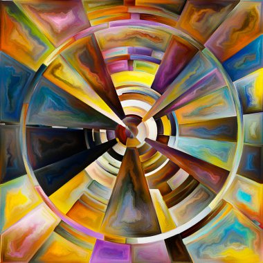 Radiant Circle serisi. Enerji, maneviyat ve sanat konularındaki parlak soyut radyal tasarım