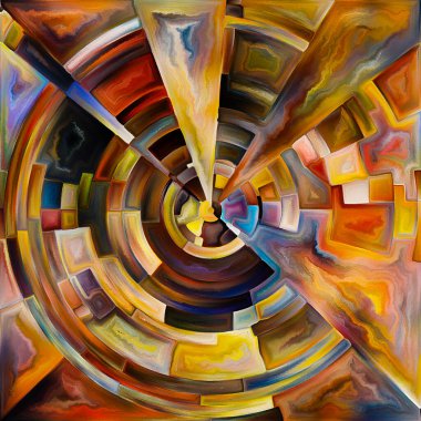 Radiant Circle serisi. Enerji, maneviyat ve sanat konularında renkli soyut radyal tasarım