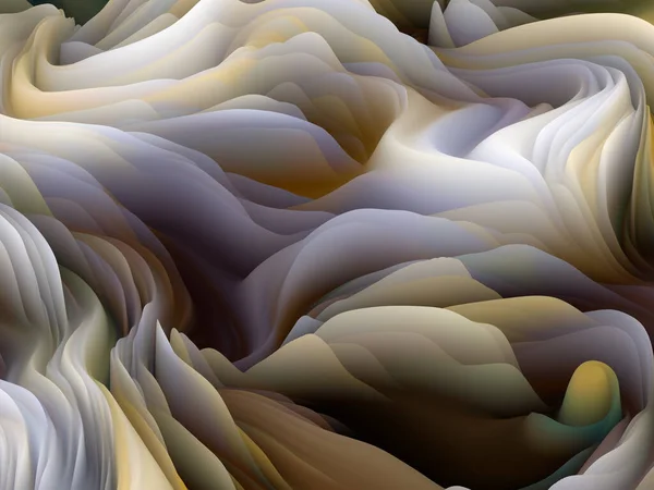 Перевернутая Поверхность Dimensional Wave Series Изображение Цветной Текстуры Рендеринг Случайной — стоковое фото