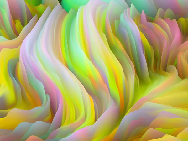Hmatová Matematika Série Dimensional Wave Abstraktní Složení Vířící Barevné Textury — Stock fotografie