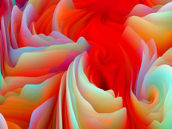 Поверхностный Поворот Dimensional Wave Series Графическая Композиция Swirling Color Texture — стоковое фото