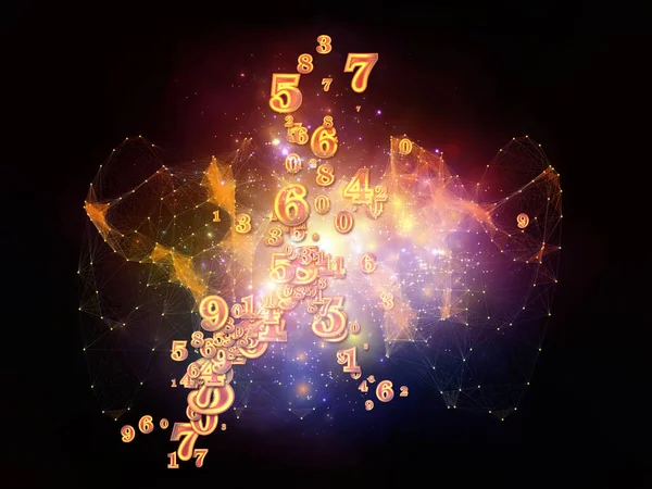 Цифровий Спалах Абстрактне Скупчення Цифр Світла Тему Математики Науки Освіти — стокове фото