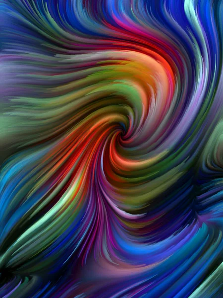 彩色漩涡系列 创造力和艺术主题光谱纤维五彩缤纷运动的构成 — 图库照片