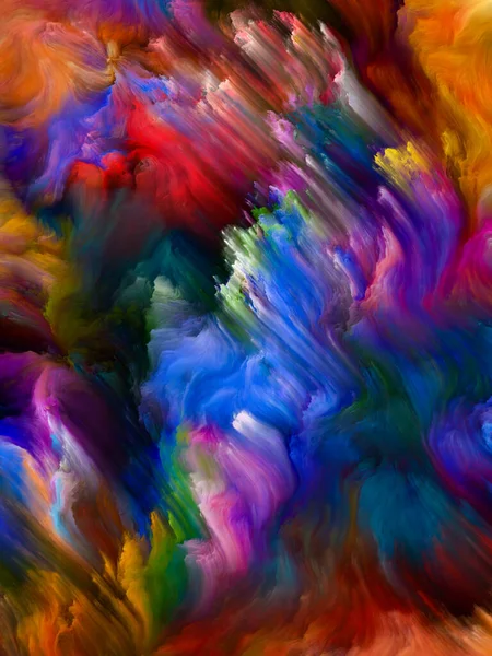 Color Swirl Series Arrangement Colorful Motion Liquid Paint Canvas Subject — Stock Photo, Image