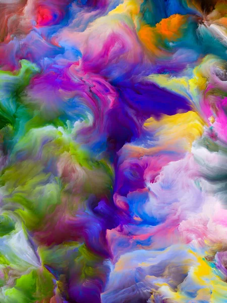 Серия Color Swirl Фон Состоящий Красочного Движения Жидкой Краски Холсте — стоковое фото