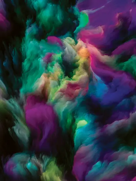 彩色漩涡系列 画布上与生活 创作和艺术相关的液体涂料彩色运动的创造性安排 — 图库照片