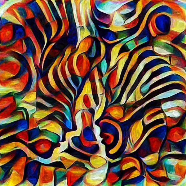 Схема Художественных Серий Абстрактное Лицо Формы Цветовые Элементы Представленные Цифровом — стоковое фото