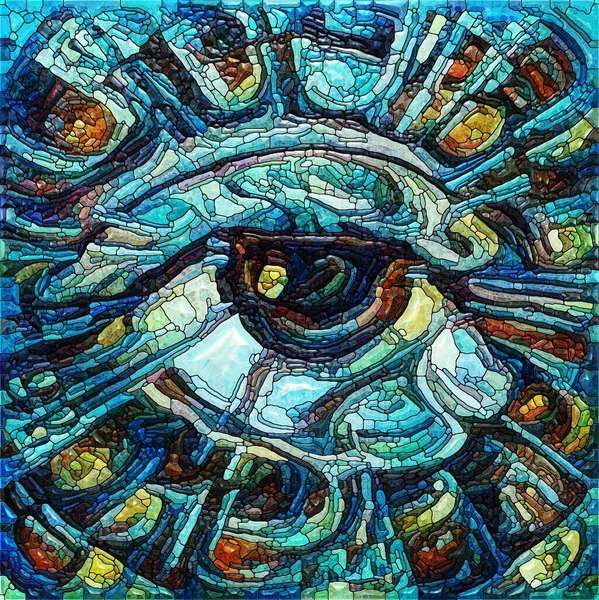 All Seeing Eye Stained Glass Composition Eye Subject Inner World — Stock Photo, Image