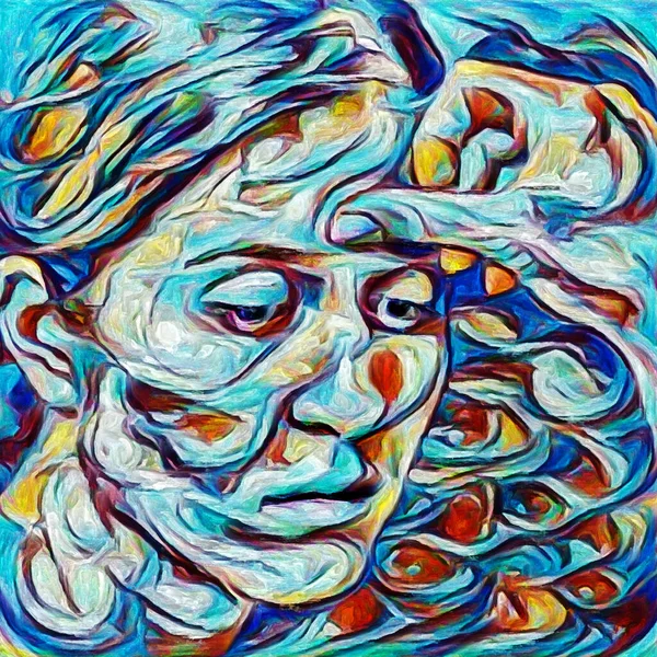 Розмальовки Серії Аранжування Людського Обличчя Кольорів Фарби Тему Розуму Психічних — стокове фото