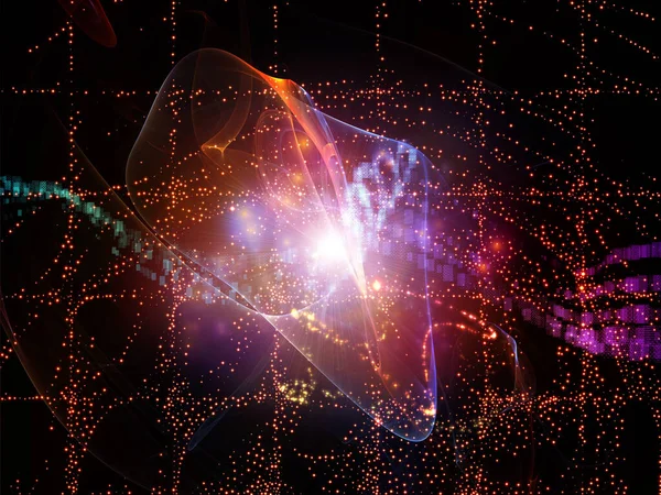 Zahlenwellenreihen Zusammenspiel Von Fraktalen Elementen Digitaler Welle Und Lichtern Zum — Stockfoto