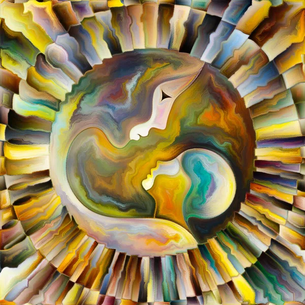 Serie Mother Child Circle Design Multicolore Vetro Colorato Sul Tema — Foto Stock