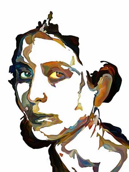 シェイドシリーズの色 デザインをテーマにした女性肖像画の要素を描く — ストック写真