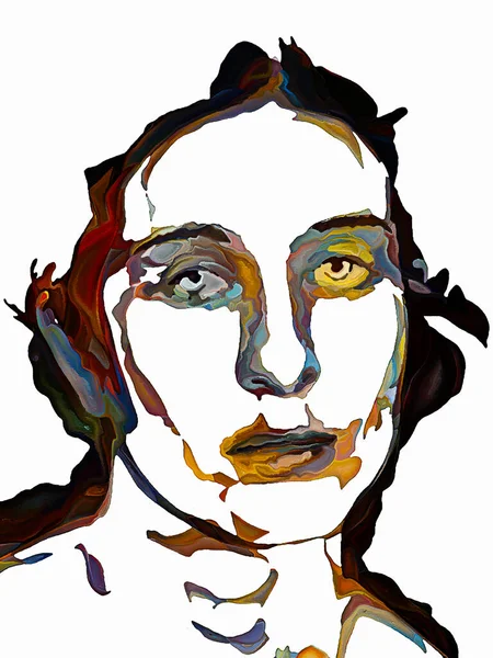 Série Barvy Stínu Malířské Prvky Ženského Portrétu Téma Individualita Umění — Stock fotografie