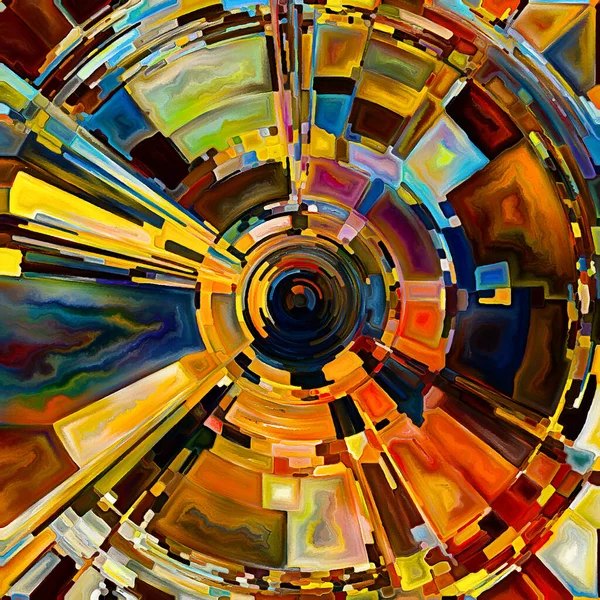 Stralende Cirkel Serie Kleurrijk Abstract Radiaal Design Onderwerp Van Energie — Stockfoto