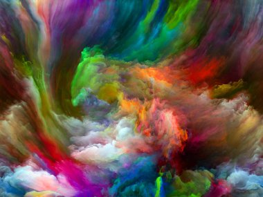 Renk Akımı serisi. Müzik, yaratıcılık, hayal gücü, sanat ve tasarım üzerine düzenlere uygun dijital boya akışlarından oluşan görsel çekicilik