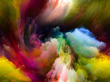 Akışı serisi renk. Görsel kompozisyon için dijital boya akışların hoş müzik, yaratıcılık, hayal gücü, sanat ve tasarım üzerinde çalışır