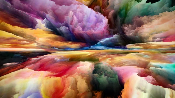 Dreamland Landscapes Mind Series Arrangement Bright Paint Motion Gradients Surreal — Stock Photo, Image