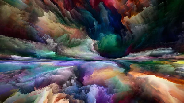 Imaginação Paisagem Ver Série Never World Fundo Cores Texturas Nuvens — Fotografia de Stock