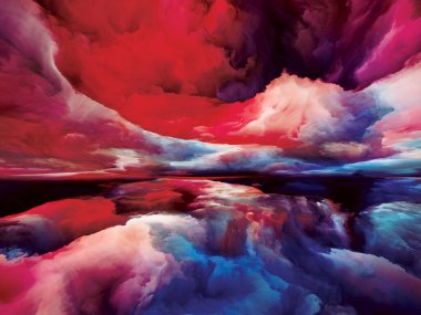 Gradyan Peyzaj. Color Dreams serisi. İç dünya, hayal gücü, şiir, sanat ve tasarım projeleri için yaratıcı boya, doku ve gradyan bulutlar düzenleme