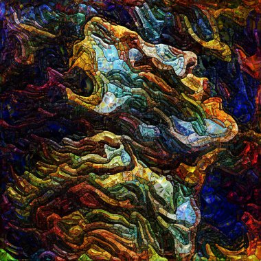 Parçalanmış Self serisi. Zihin, sanat ve iç dünyayla ilgili dijital boyalı cam tarzında soyut portrelerin etkileşimi.