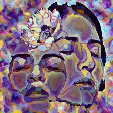 Inner Argument serisi. Ego, insan zihni, mistisizm, psikoloji, iç dünya, yaratıcılık, kendini ifade ve sanat konularındaki kadın yüzleri.