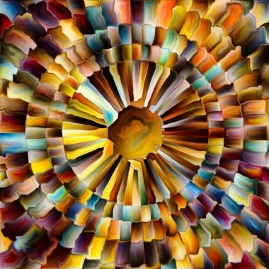 Radiant Circle serisi. Enerji, maneviyat ve sanat konularında renkli soyut radyal tasarım