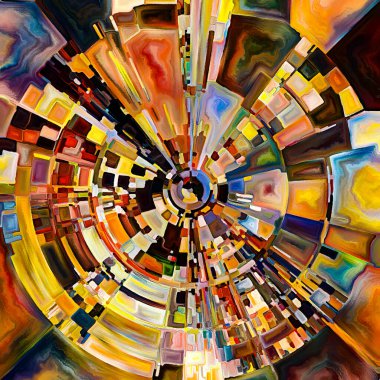 Radiant Circle serisi. Enerji, maneviyat ve sanat konularında renkli soyut radyal tasarım