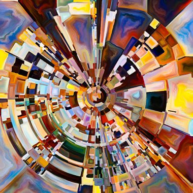 Radiant Circle serisi. Enerji, maneviyat ve sanat konularında renkli soyut radyal tasarım